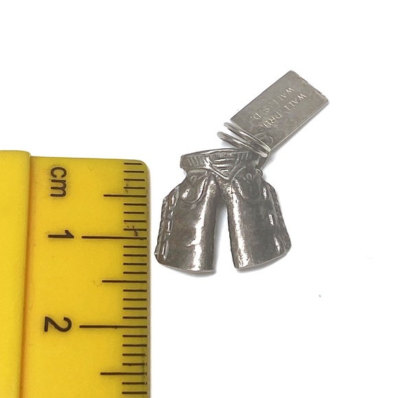 Vintage Sterling Silver Cowboy Chaps Charm Bracelet - Picture 6 of 6